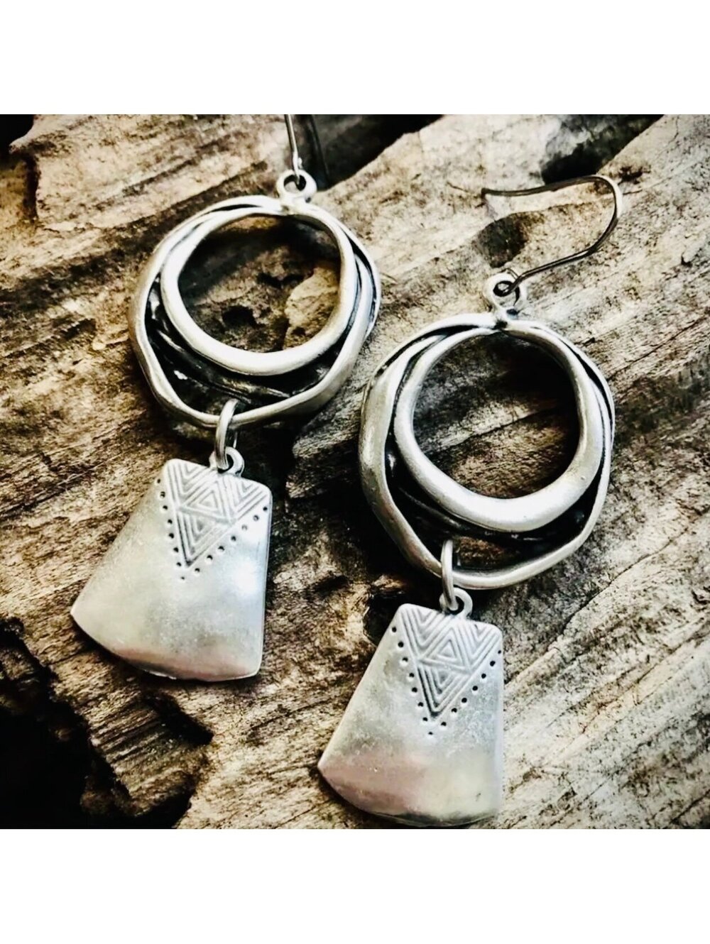 New - Hollow Out Geometrical Design -Boho Style Dangle Earrings